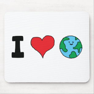 Mousepad Amo o Mundo Feliz Clipart Terra Fofa