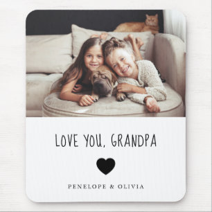 Mousepad Amo Seu Avô Sua foto e texto manuscrito