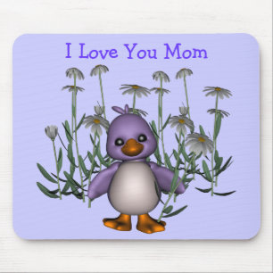 Mousepad Amo-Te Mãe Flores De Pássaros Bíblicos
