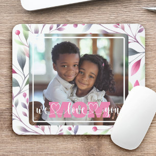 Mousepad Amo-Te Mãe Foto De Dia de as mães Floral Rosa