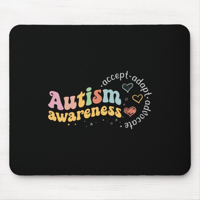 Mousepad Amor Aceitar Adaptar Advogar Conscientização do Au (Frente)