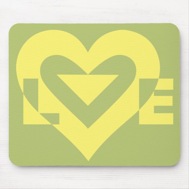 Mousepad Amor Amarelo em Sage Green (Frente)
