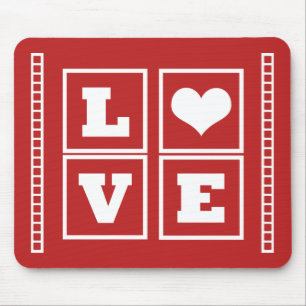 Mousepad Amor Bloqueia Mousepad, Vermelho Escuro