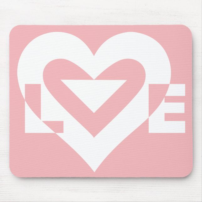 Mousepad Amor branco a rosa (Frente)