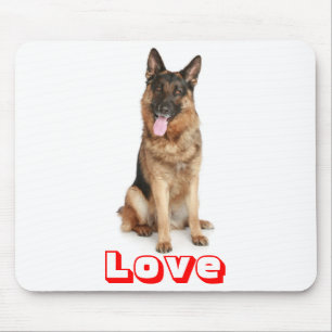 Mousepad Amor Cachorro Pastor Alemão Mouse de Computador