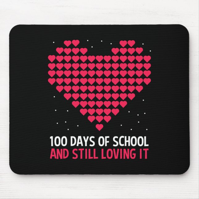 Mousepad Amor Cardíaco 100 Dias De Presente Escolar Para O  (Frente)