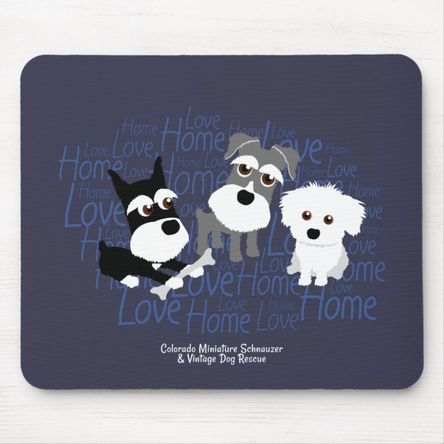 Mousepad Amor, casa - tapete do rato do Schnauzer (Frente)