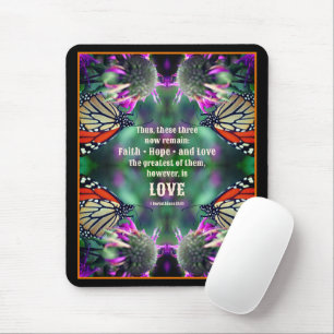 Mousepad Amor Citação Monarca Borboleta Inspiração