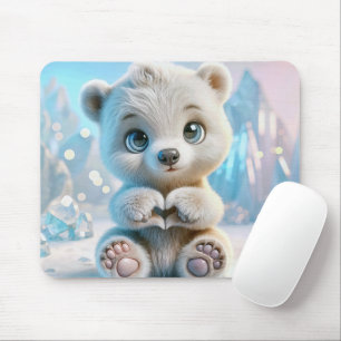 Mousepad Amor com Urso Polar