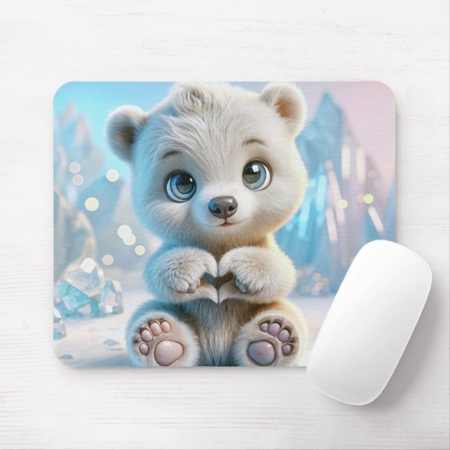 Mousepad Amor com Urso Polar (Com mouse)