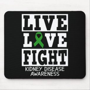 Mousepad Amor Combater a Consciência da Doença Renal Verde