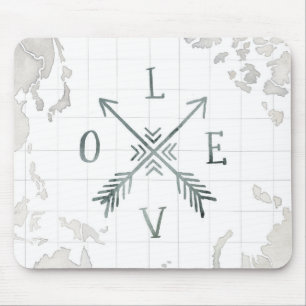Mousepad Amor da aventura III   do Wanderlust da aguarela