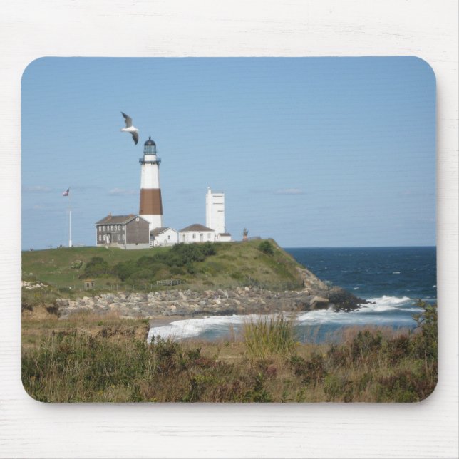 Mousepad Amor da gaivota do farol de MONTAUK (Frente)