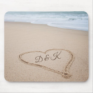 Mousepad Amor da praia do monograma mim