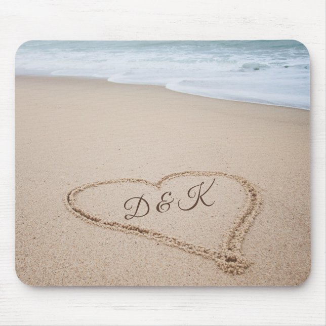 Mousepad Amor da praia do monograma | mim (Frente)