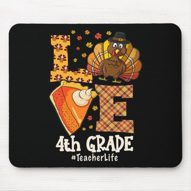 Mousepad Amor de Ação de Graças Professor da 4ª Série Peru  (Frente)