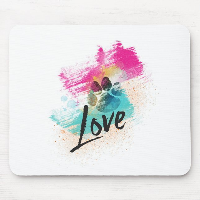 Mousepad Amor de filhote de cachorro artístico (Frente)