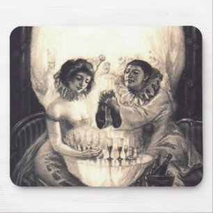 Mousepad Amor do crânio, tapete do rato da ilusão óptica
