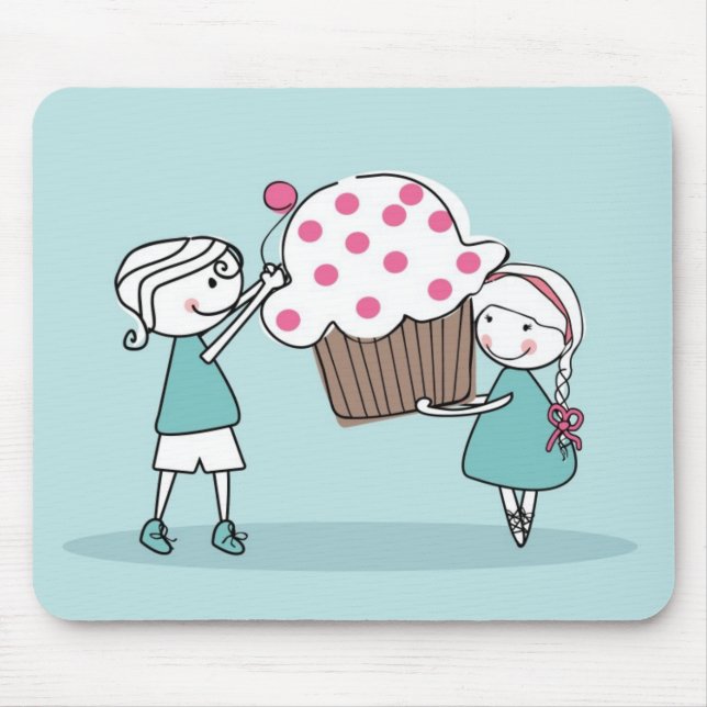 Mousepad Amor do cupcake (Frente)