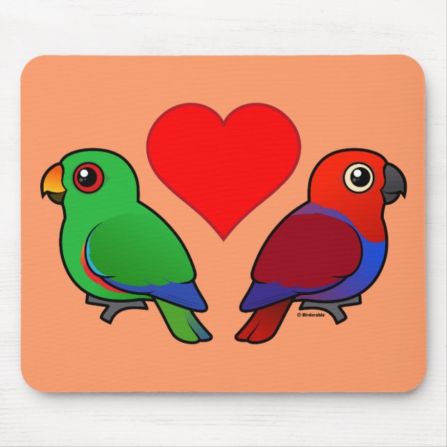 Mousepad Amor do papagaio de Eclectus (Frente)