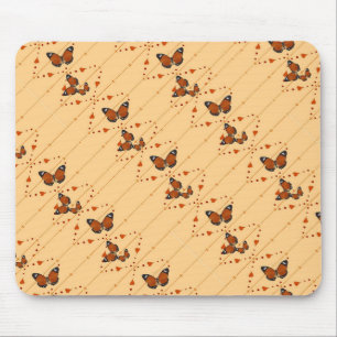 Mousepad Amor e borboletas em laranja