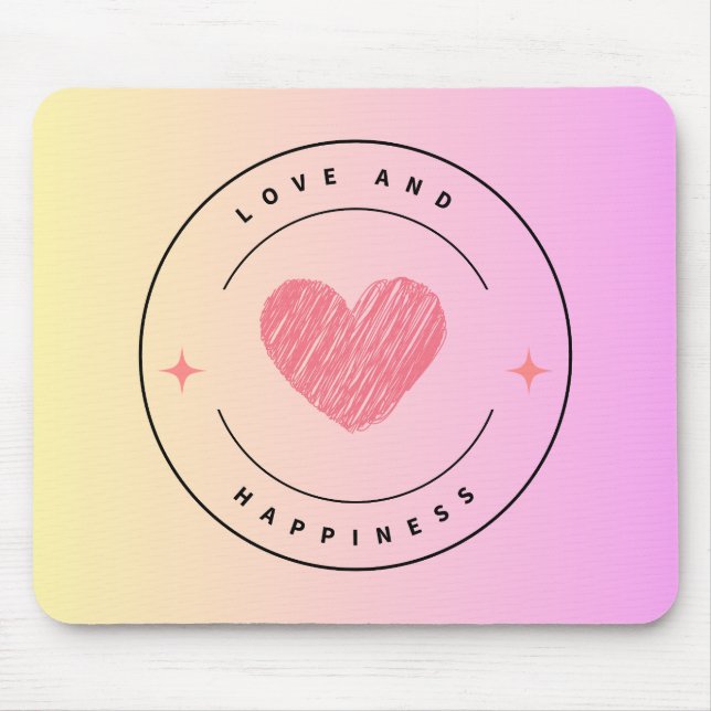 Mousepad Amor e Felicidade Beber Porta copos (Frente)