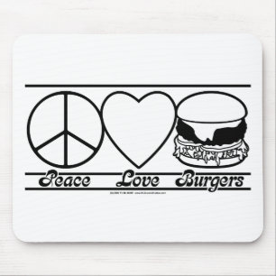 Mousepad Amor e hamburgueres da paz