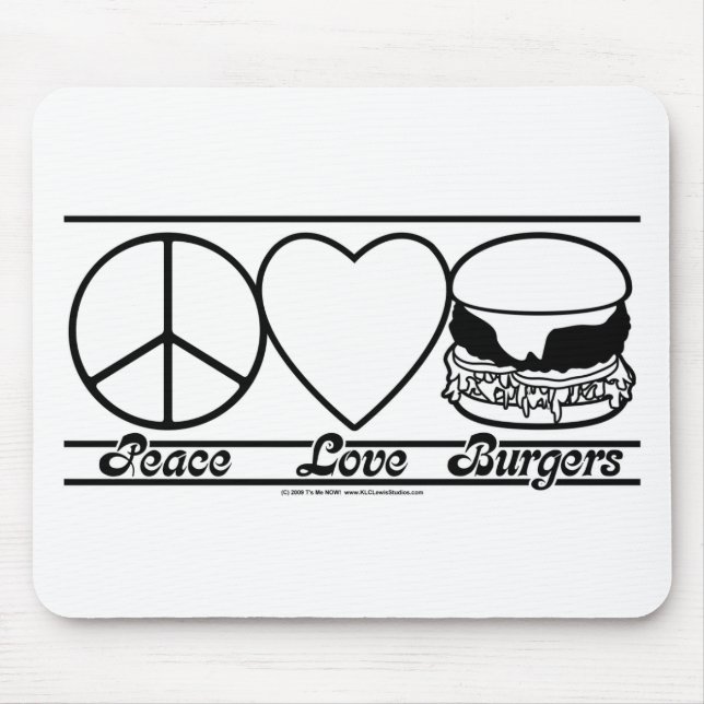 Mousepad Amor e hamburgueres da paz (Frente)