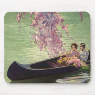 Mousepad Amor e Romance Vintage, Passeio Romântico de Canoa