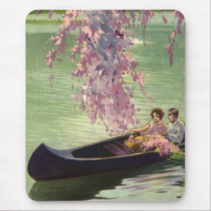 Mousepad Amor e Romance Vintage, Passeio Romântico de Canoa