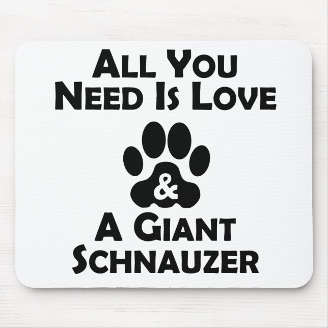 Mousepad Amor e um Schnauzer gigante (Frente)