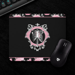 Mousepad Amor Gótico Coração Floral, de Coração, Cor-de-R