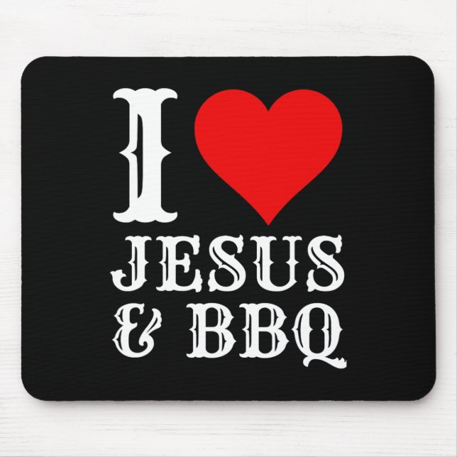 Mousepad Amor Jesus Churrasco Orgulhoso Comida Cristão Carn (Frente)