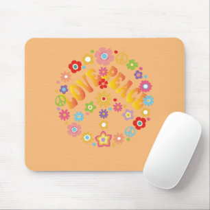 Mousepad AMOR LIBERDADE DE PAZ 60s 70s Tie Dye Hippie