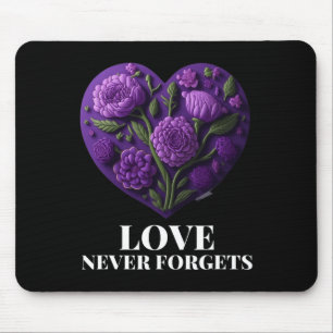 Mousepad Amor Nunca Esquece Flor do Coração Alzheimer