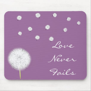 Mousepad Amor Nunca Falha Dandelion1 Corinthians 13