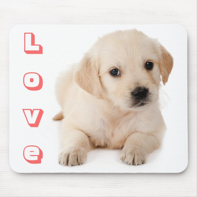 Mousepad Amor Ouro De Retriever Cachorro Mocinho (Frente)