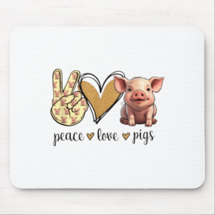 Mousepad Amor Paz Mostra Fofa Amante de Porco 