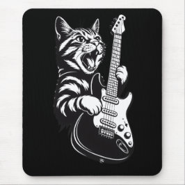 Mousepad Amor por Música Legal | Gato de Rock Tocando Guita