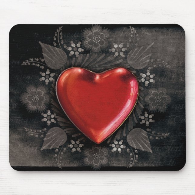 Mousepad Amor por Namorados Romântico Floral (Frente)