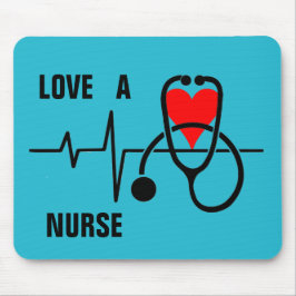 Mousepad Amor por uma Enfermeira Coração Projeto Estetoscóp