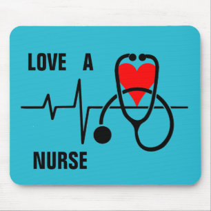 Mousepad Amor por uma Enfermeira Coração Projeto Estetoscóp