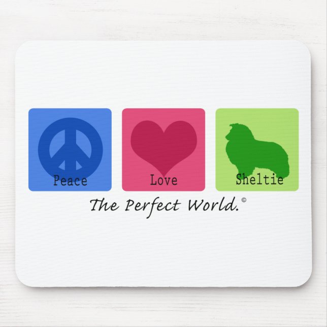 Mousepad Amor Sheltie da paz (Frente)
