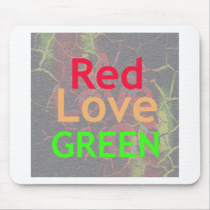 MOUSEPAD AMOR VERDE OURO VERMELHO