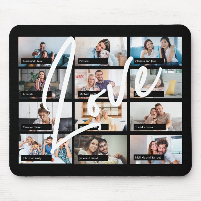 Mousepad Amores personalizados de colagem de fotografias do (Frente)