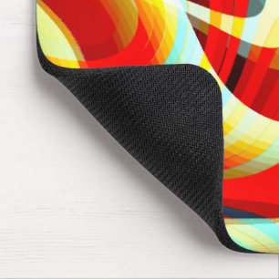 Mousepad Ampliação de traços vermelhos curvos que se sobrep