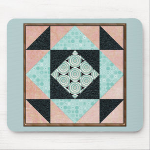 Mousepad Ampulheta básica na turquesa e no pêssego
