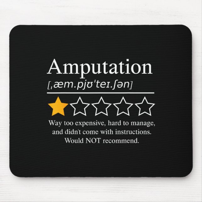 Mousepad Amputation Amputee Funny Prosthetic Leg Arm Recove (Frente)