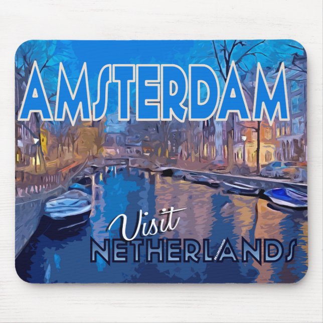 Mousepad Amsterdã, Visite Países Baixos (Frente)