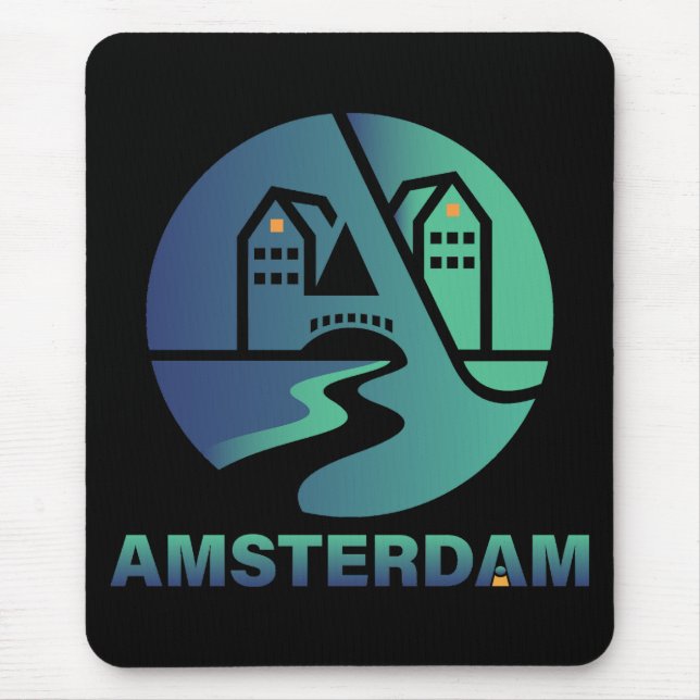 Mousepad Amsterdam Netherlands Europe (Frente)